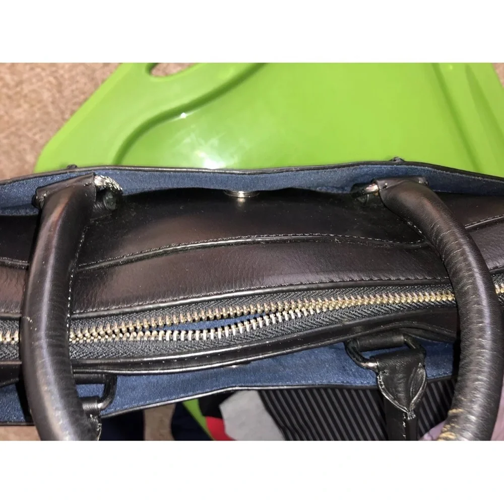 Cole Haan McKinney Genuine Leather Laptop Briefcase Messenger Bag, Black